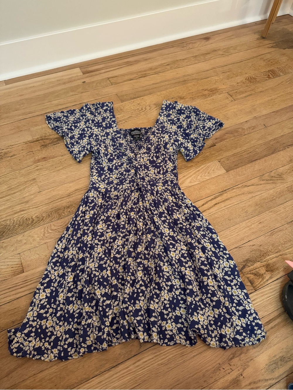 Navy Blue Floral Dress